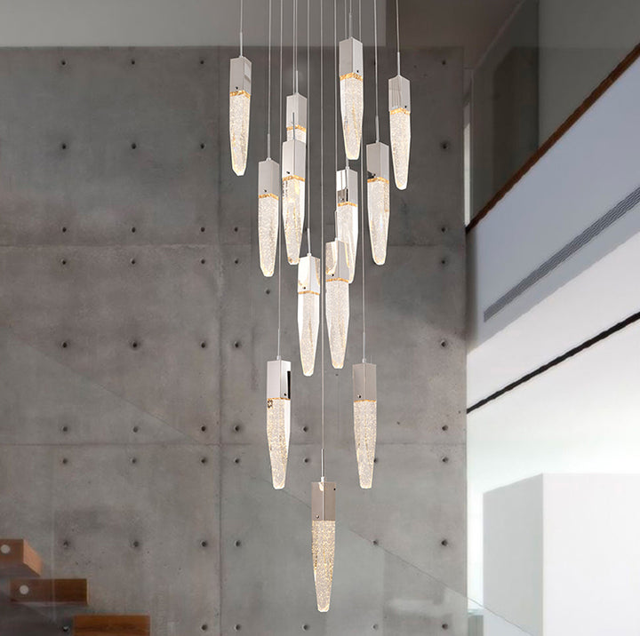 Gun Metal Frame Chandelier with Clear Bubble Crystal Pendants by Bethel - view 33