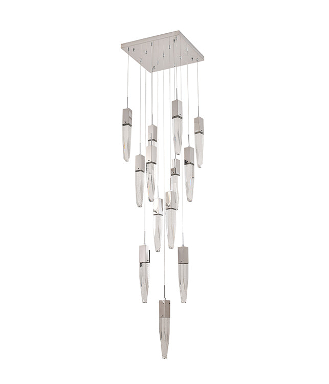 Gun Metal Frame Chandelier with Clear Bubble Crystal Pendants by Bethel - view 34