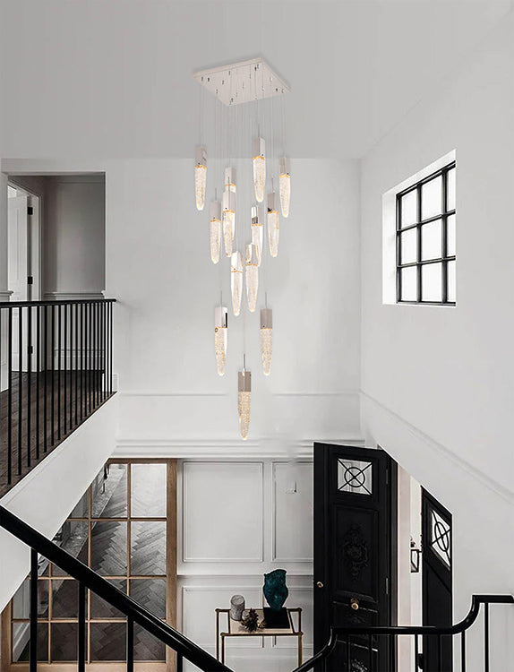 Gun Metal Frame Chandelier with Clear Bubble Crystal Pendants by Bethel - view 35