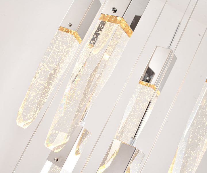 Gun Metal Frame Chandelier with Clear Bubble Crystal Pendants by Bethel - view 36