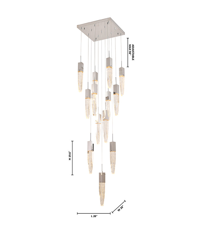 Gun Metal Frame Chandelier with Clear Bubble Crystal Pendants by Bethel - view 39