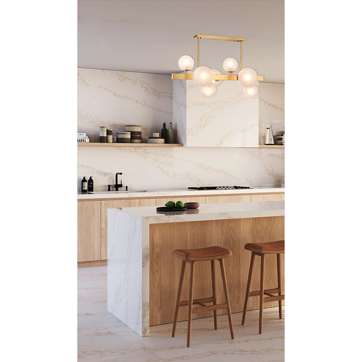 Stainless Steel Chandelier with Glass Shades by Bethel - view 3