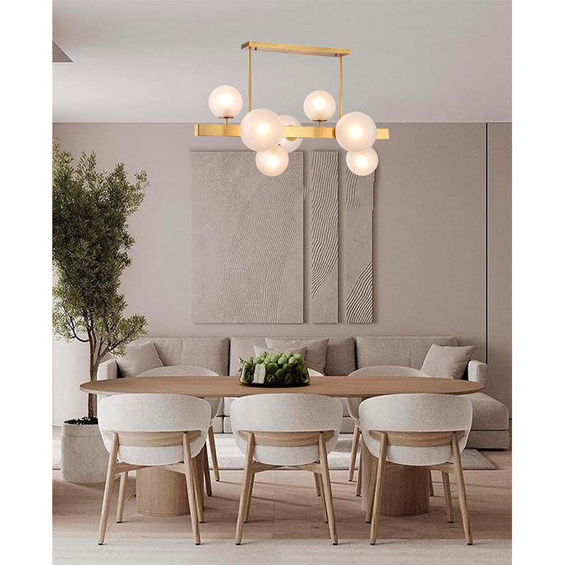 Stainless Steel Chandelier with Glass Shades by Bethel - view 6