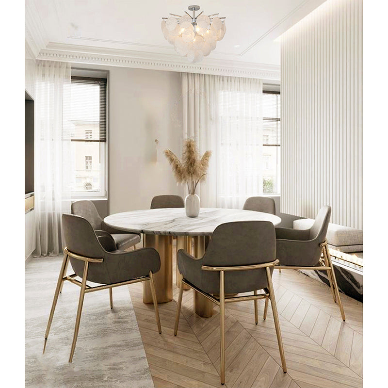 Frame with Frosted Hanging Glass Petals Chandelier by Bethel - view 18
