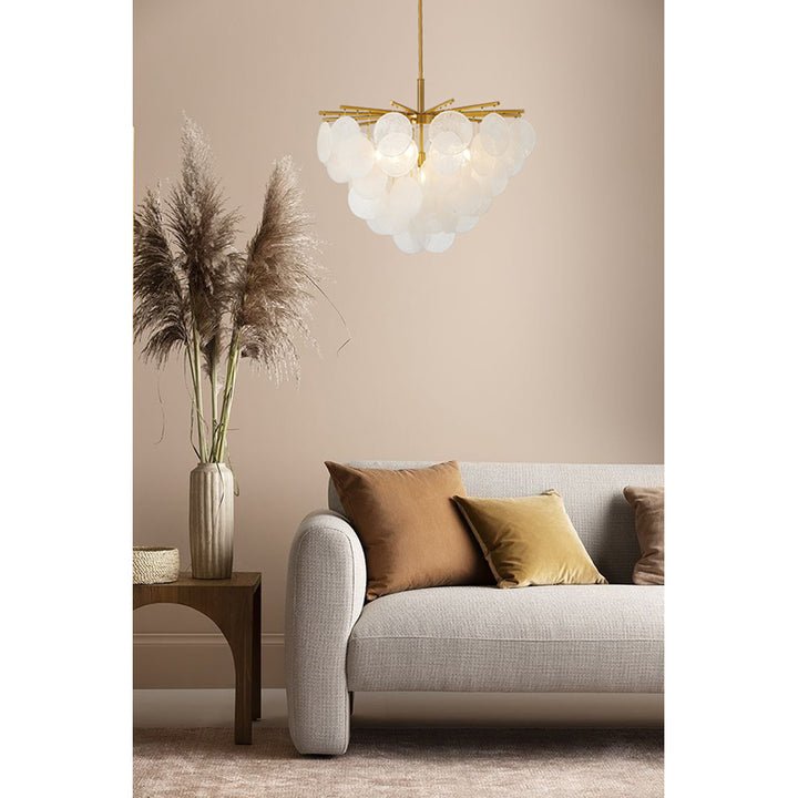 Frame with Frosted Hanging Glass Petals Chandelier by Bethel - view 12