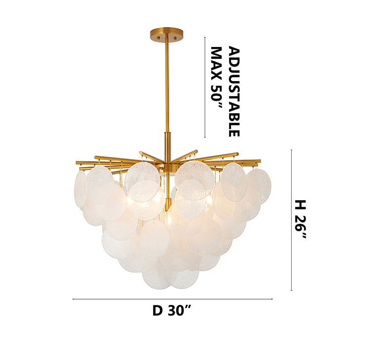 Frame with Frosted Hanging Glass Petals Chandelier by Bethel - view 14