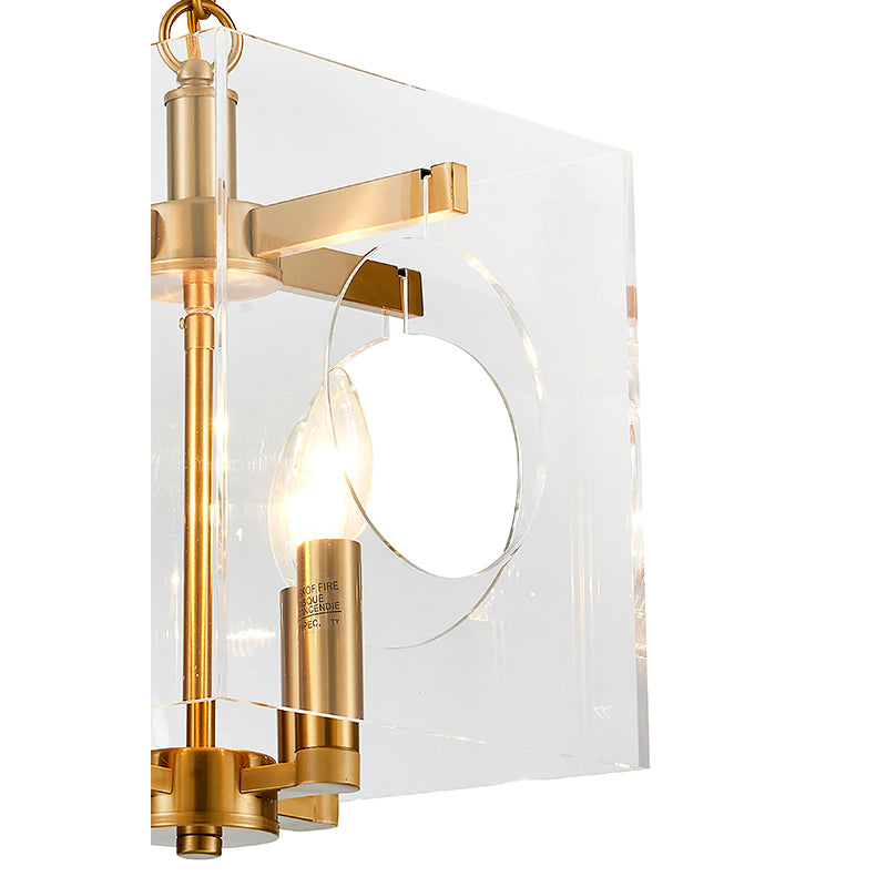 Clear Acrylic Frame Pendant Light with Cut Out Hole &amp; Hardware