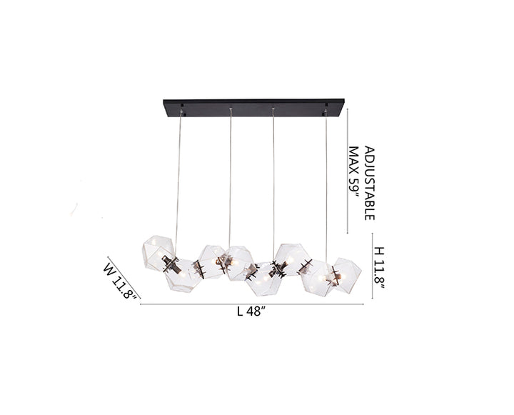 Block Framed Chandelier with Reflective Interior by Bethel - view 11
