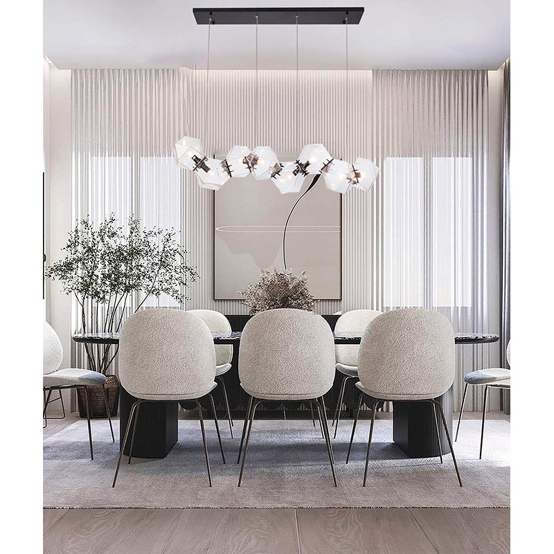 Block Framed Chandelier with Reflective Interior by Bethel - view 12