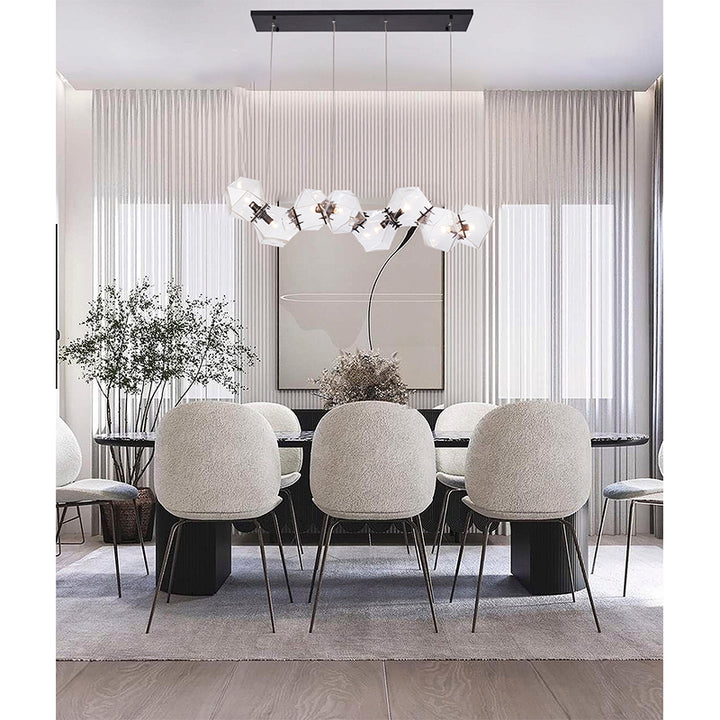 Block Framed Chandelier with Reflective Interior by Bethel - view 12