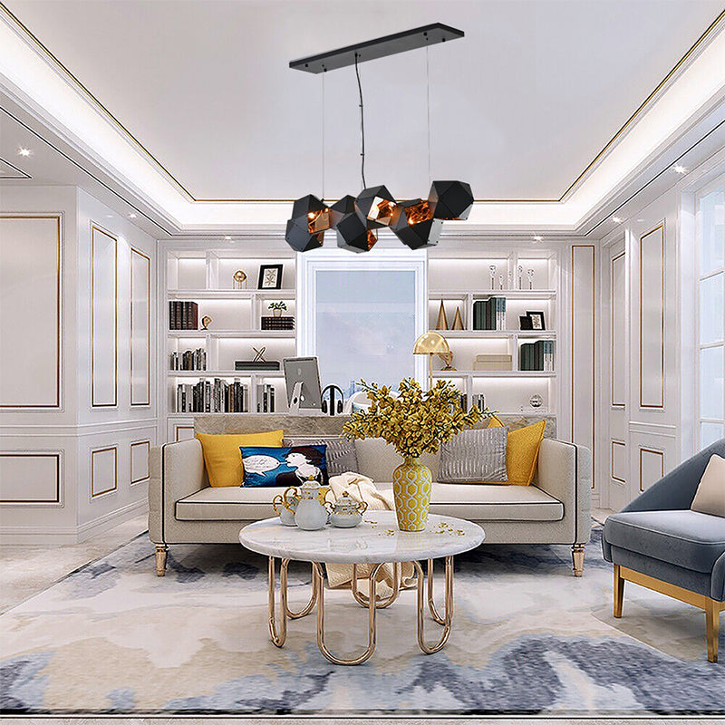 Block Framed Chandelier with Reflective Interior by Bethel - view 4