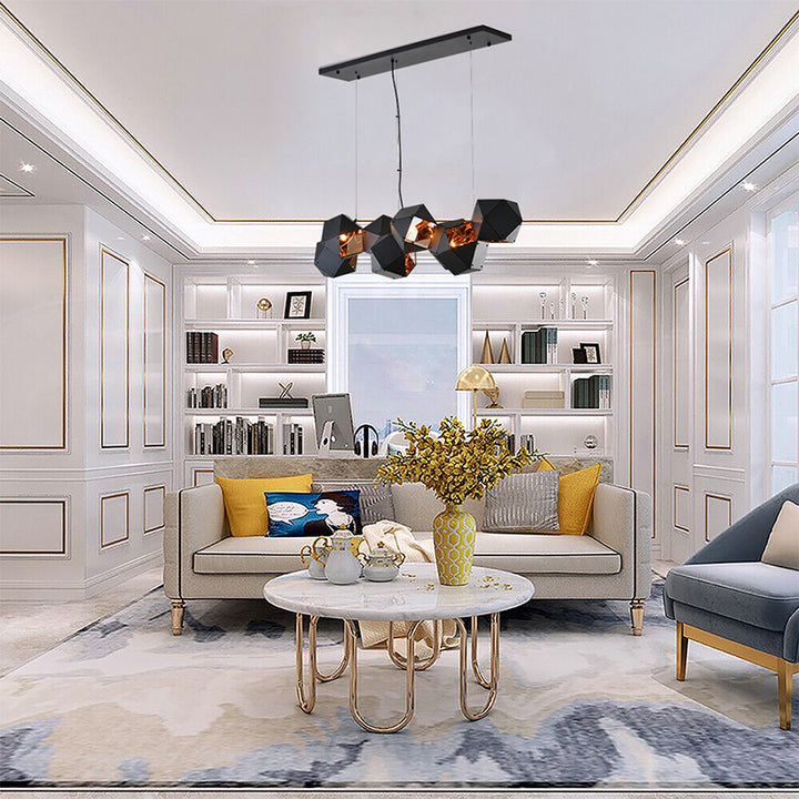 Block Framed Chandelier with Reflective Interior by Bethel - view 4