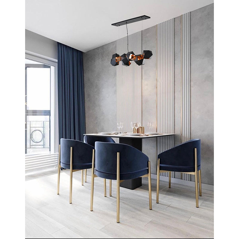 Block Framed Chandelier with Reflective Interior by Bethel - view 5