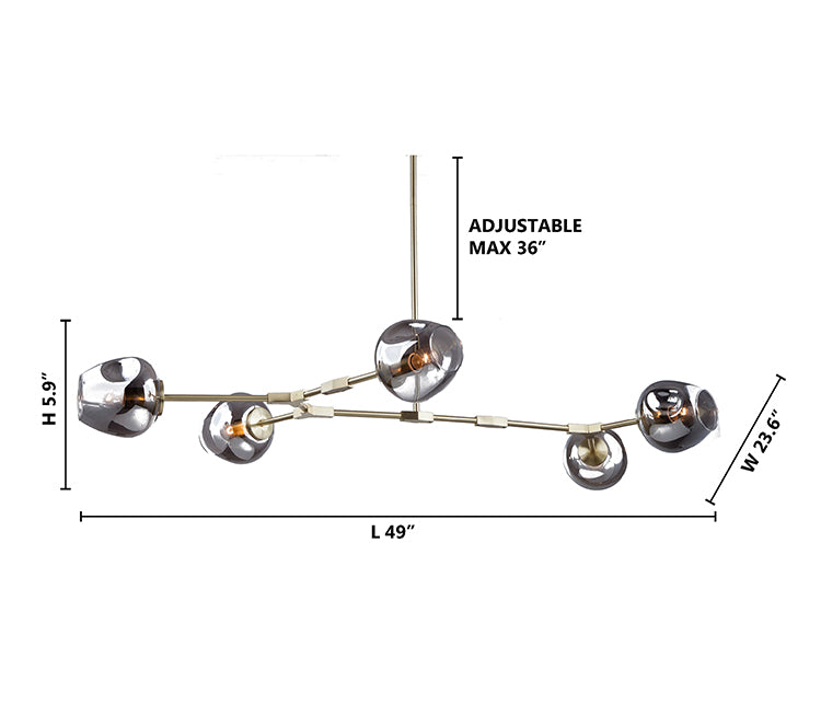 Frame Ceiling Fixture with Indented Color Glass Shades by Bethel - view 14