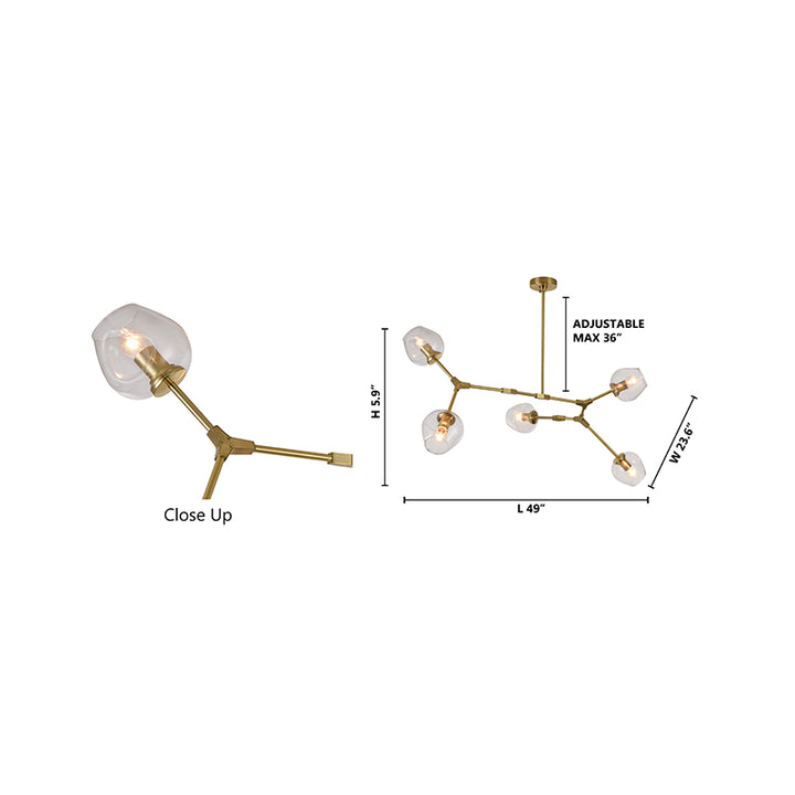 Frame Ceiling Fixture with Indented Color Glass Shades by Bethel - view 9