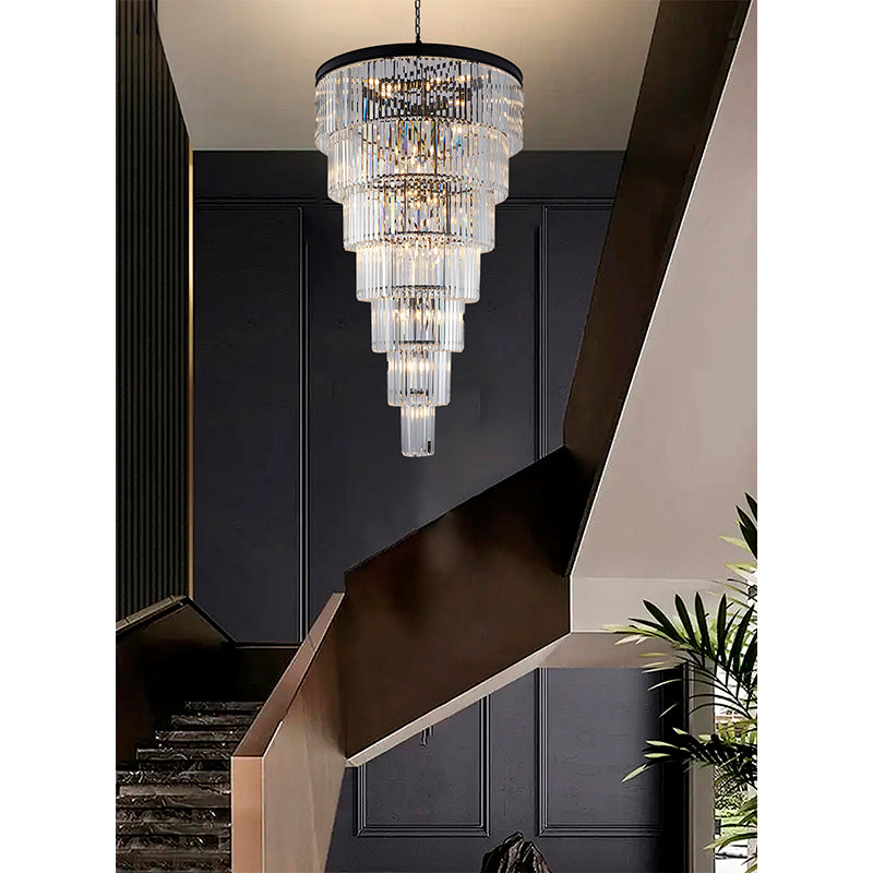 Seven Tier Frame Chandelier with Clear Hanging Crystals (RD14) by Bethel - view 10