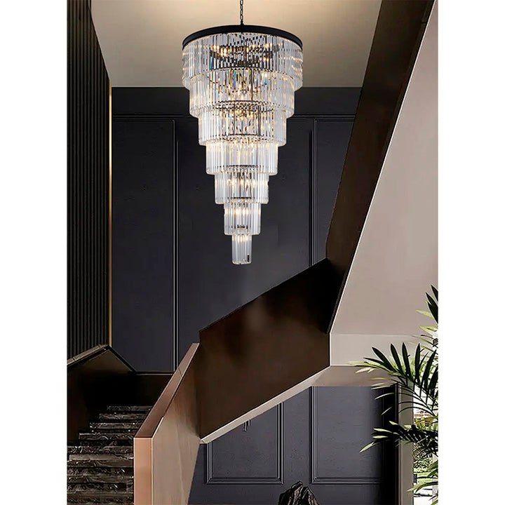 Seven Tier Frame Chandelier with Clear Hanging Crystals (RD14) by Bethel - view 10