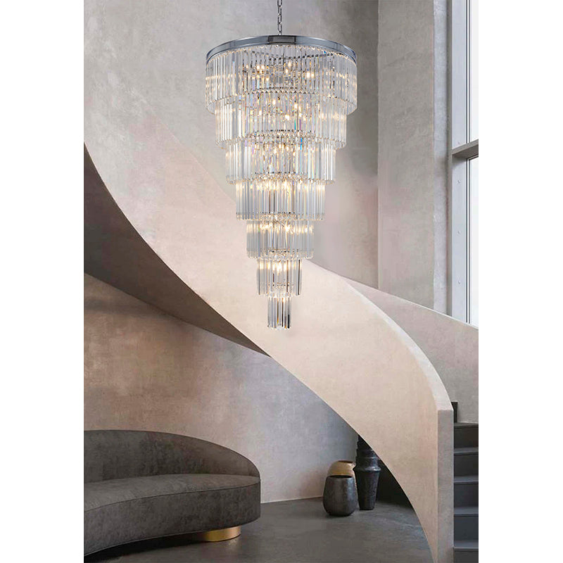 Seven Tier Frame Chandelier with Clear Hanging Crystals (RD14) by Bethel - view 30