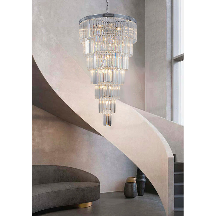 Seven Tier Frame Chandelier with Clear Hanging Crystals (RD14) by Bethel - view 30