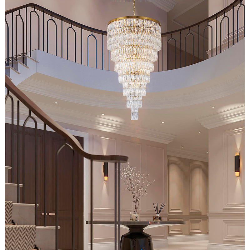 Steven Tier Chandelier with Clear Hanging Crystals by Bethel - view 15
