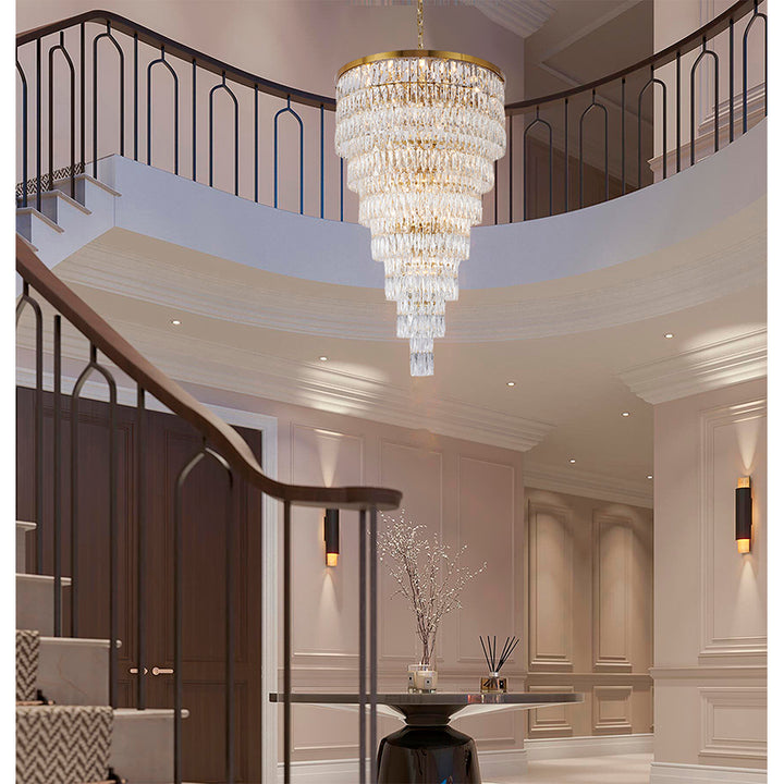 Steven Tier Chandelier with Clear Hanging Crystals by Bethel - view 15