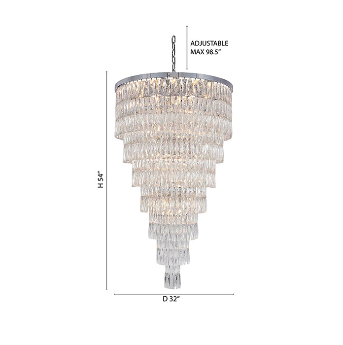 Steven Tier Chandelier with Clear Hanging Crystals by Bethel - view 8
