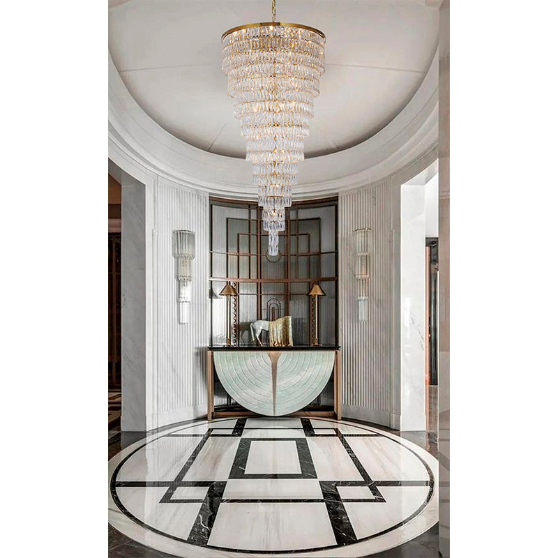 Nine Tier Chandelier with Clear Hanging Crystals (OC52) by Bethel - view 17
