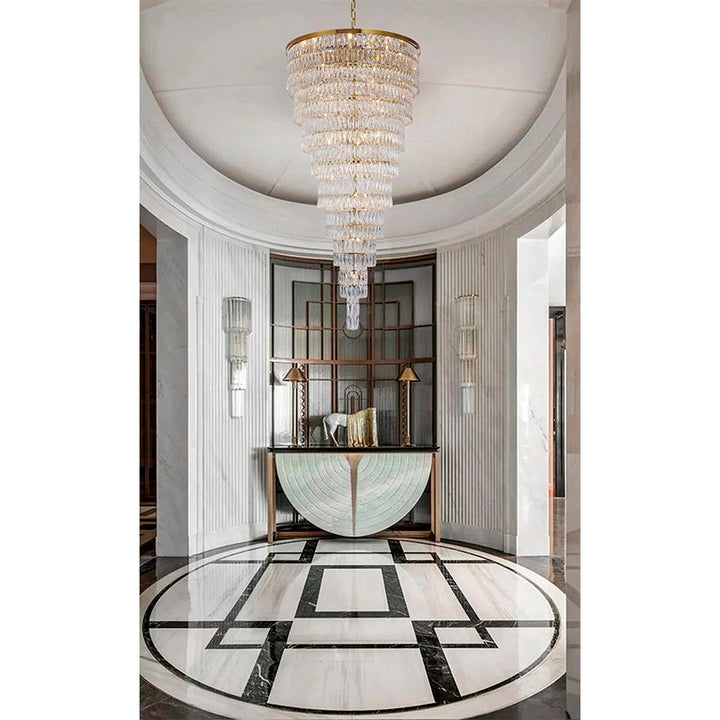 Nine Tier Chandelier with Clear Hanging Crystals (OC52) by Bethel - view 17