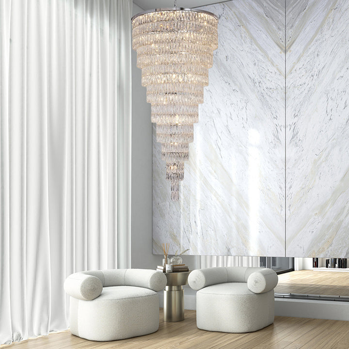 Nine Tier Chandelier with Clear Hanging Crystals (OC52) by Bethel - view 9