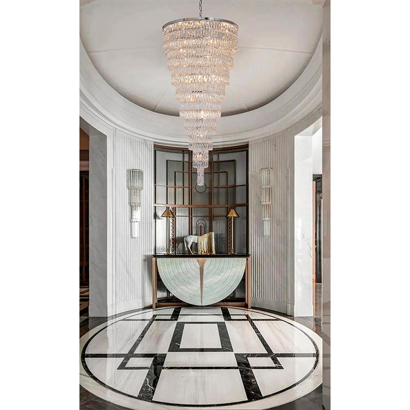 Nine Tier Chandelier with Clear Hanging Crystals (OC52) by Bethel - view 10