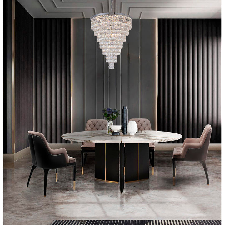 Seven Tier Chandelier with Clear Hanging Crystals (OC51) by Bethel - view 9