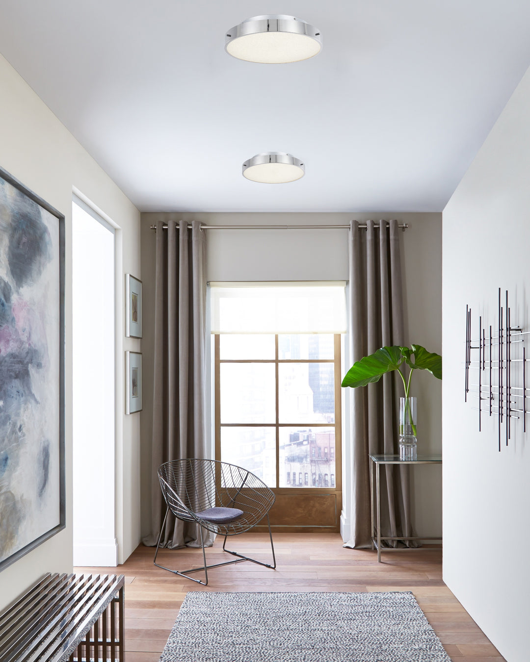 Frame LED Flush Mount with Clear Acrylic Beaded Diffuser by Bethel - view 25