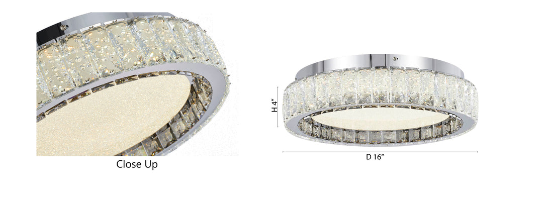 Stainless Steel Flush Mount with Clear and Crystals by Bethel - view 4