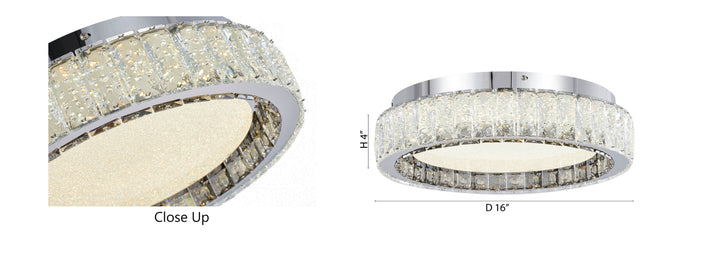 Stainless Steel Flush Mount with Clear and Crystals by Bethel - view 4