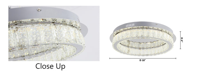 Clear Spotted Crystal Halo Ring Flush Mount with Chrome Frame by Bethel - view 4