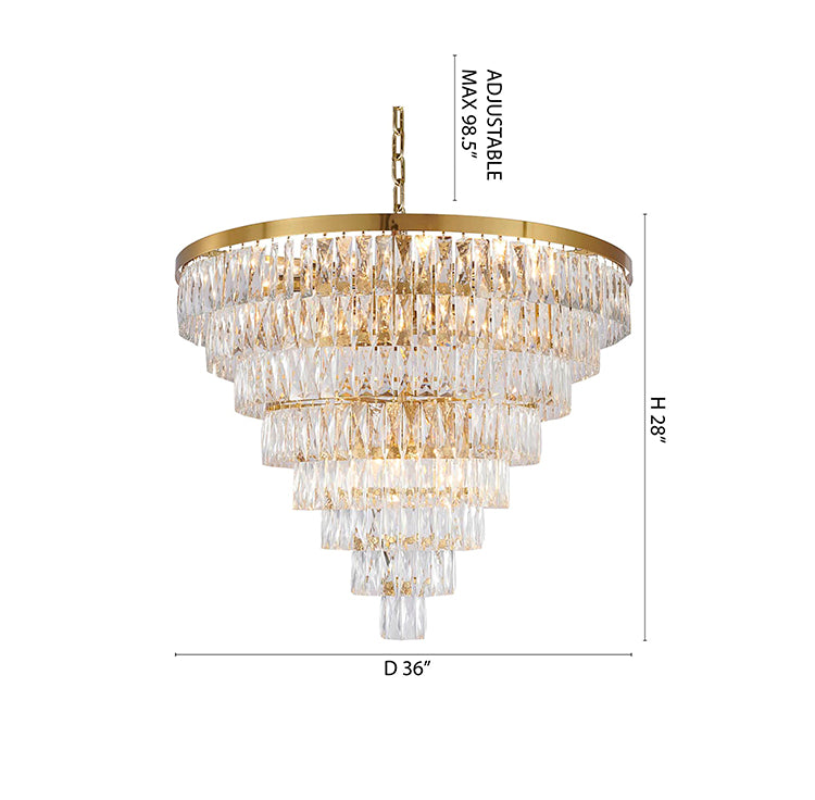 Eight Tier Chandelier with Clear Hanging Crystals by Bethel - view 20