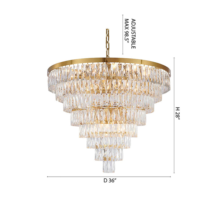 Eight Tier Chandelier with Clear Hanging Crystals by Bethel - view 20