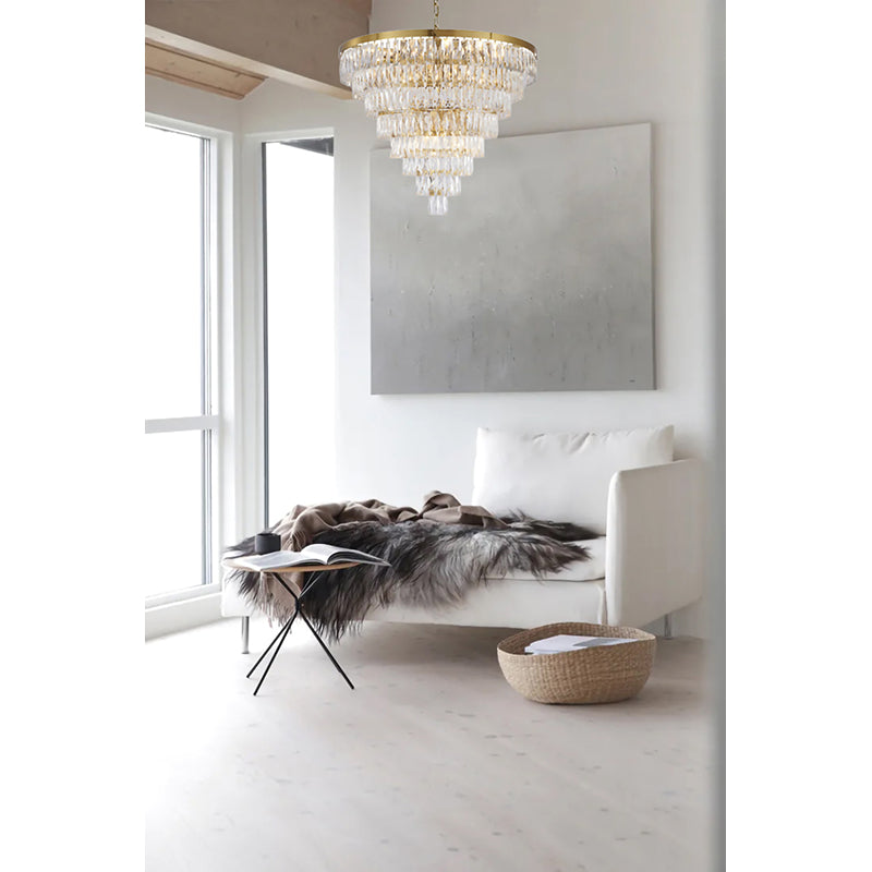 Eight Tier Chandelier with Clear Hanging Crystals by Bethel - view 22