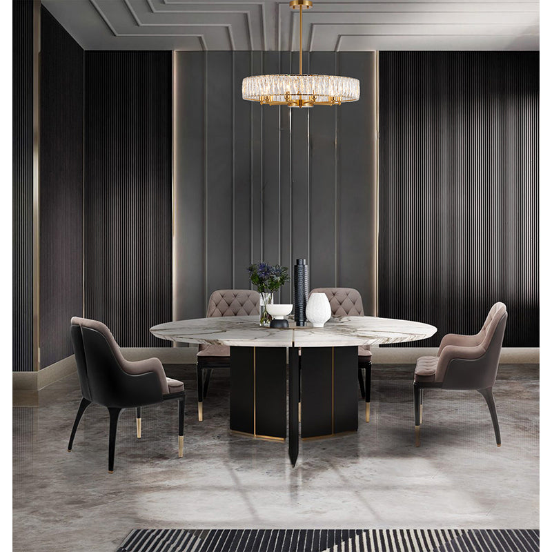 Round Metal Frame Chandelier with Clear Crystal Band by Bethel - view 28