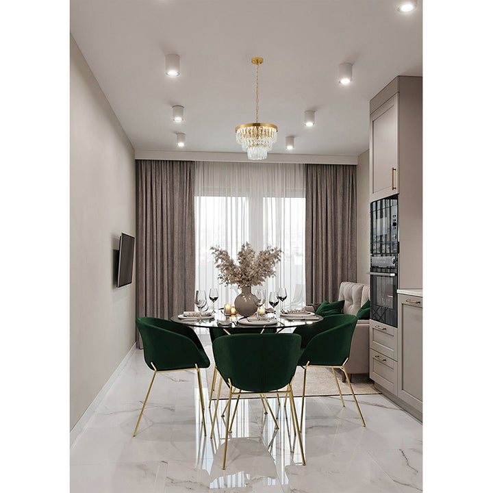 Metal Frame Chandelier with Clear Hanging Crystals (OC32) by Bethel - view 14