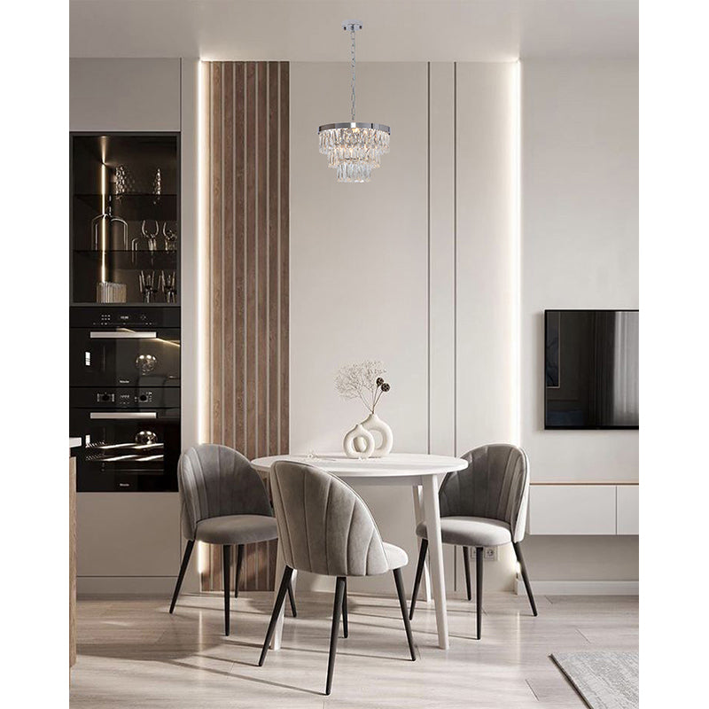 Metal Frame Chandelier with Clear Hanging Crystals (OC32) by Bethel - view 8