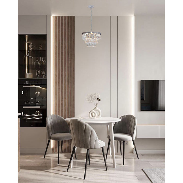 Metal Frame Chandelier with Clear Hanging Crystals (OC32) by Bethel - view 8
