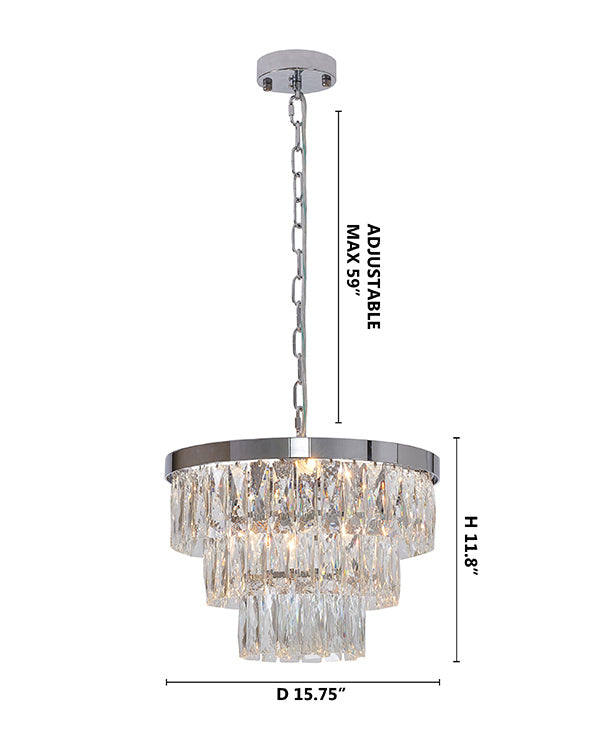 Metal Frame Chandelier with Clear Hanging Crystals (OC32) by Bethel - view 10