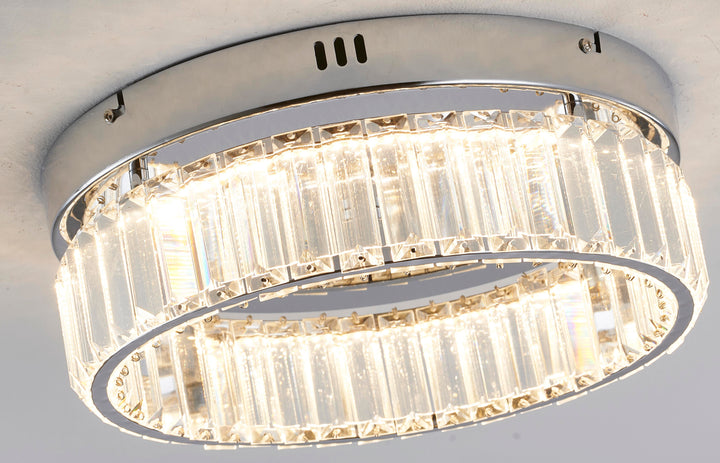 Round Frame Flush Mount with Clear Crystals by Bethel - view 10