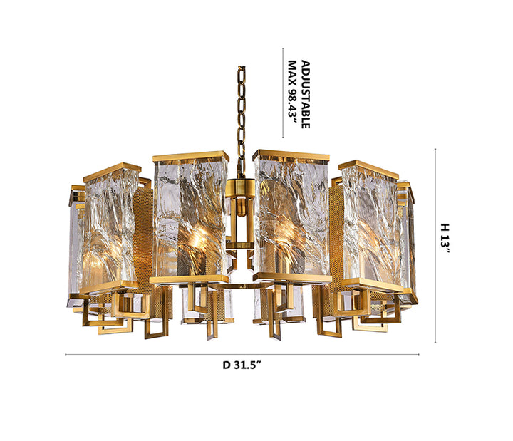 Frame Chandelier with Clear Distorted Crystal Plaques by Bethel - view 30