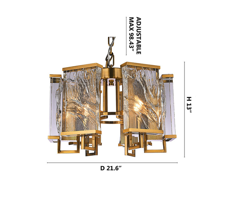 Frame Chandelier with Clear Distorted Crystal Plaques by Bethel - view 6