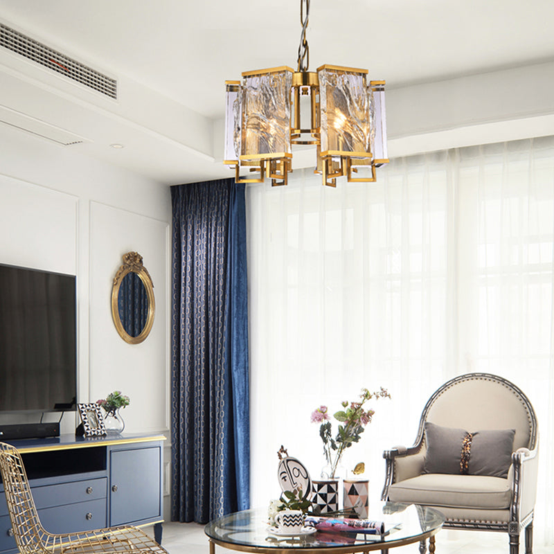 Frame Chandelier with Clear Distorted Crystal Plaques by Bethel - view 7