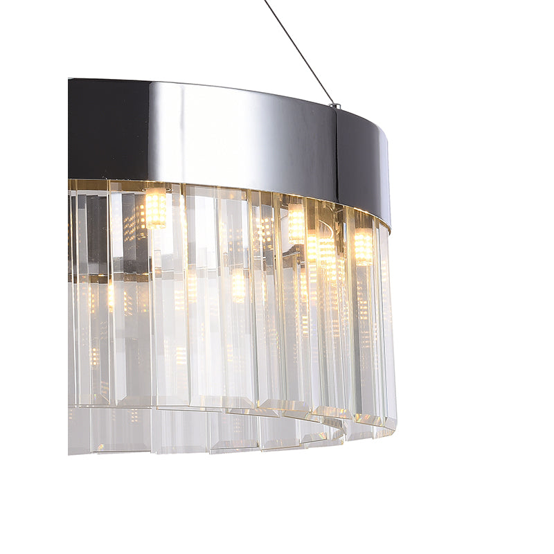 Frame Round Chandelier with Clear Crystal Hanging Drops by Bethel - view 4