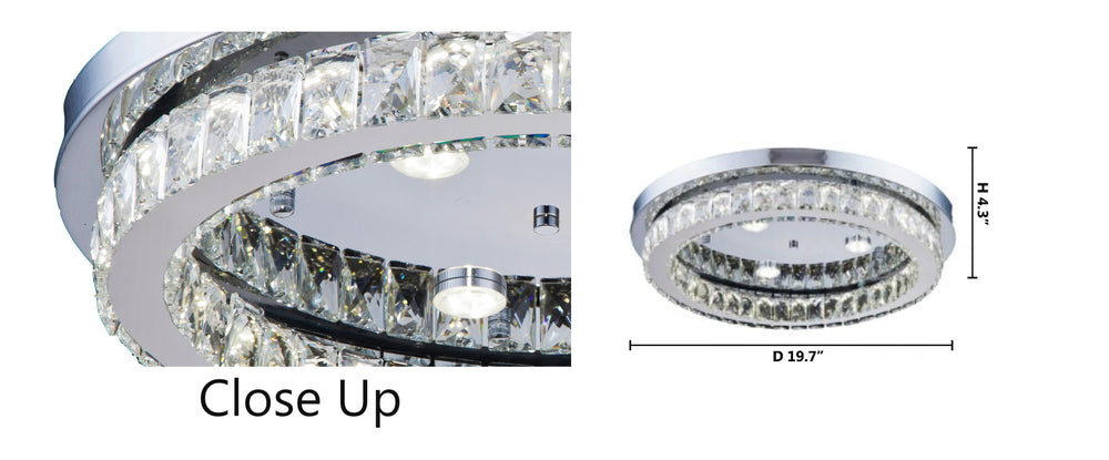 Round Clear Crystal Flush Mount with Chrome Hardware by Bethel - view 2