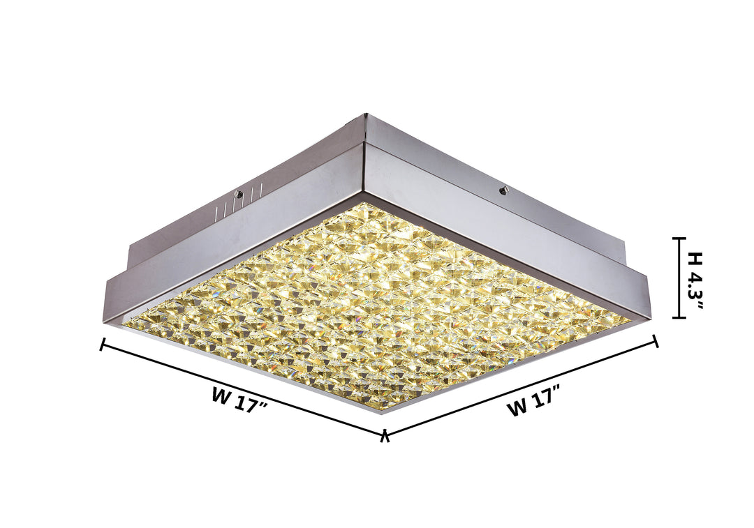 Chrome Crystal Flush Mount (JP15) by Bethel - view 4